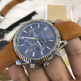Buy Shop Michael Kors Lexington Chronograph Blue Dial Brown Leather Strap Watch For Men - MK8537 USA Online