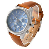 Buy Shop Michael Kors Lexington Chronograph Blue Dial Brown Leather Strap Watch For Men - MK8537 USA Online