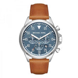 Buy Shop Michael Kors Lexington Chronograph Blue Dial Brown Leather Strap Watch For Men - MK8537 USA Online