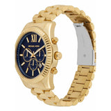 Buy Shop Michael Kors Lexington Chronograph Blue Dial Gold Steel Strap Watch for Men - MK9153 USA Online