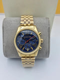 Buy Shop Michael Kors Lexington Chronograph Blue Dial Gold Steel Strap Watch For Women - MK6206 USA Online