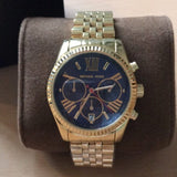 Buy Shop Michael Kors Lexington Chronograph Blue Dial Gold Steel Strap Watch For Women - MK6206 USA Online