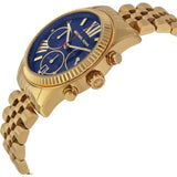 Buy Shop Michael Kors Lexington Chronograph Blue Dial Gold Steel Strap Watch For Women - MK6206 USA Online