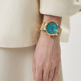 Buy Shop Michael Kors Lexington Chronograph Blue Dial Gold Steel Strap Watch For Women - MK7216 USA Online