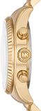 Buy Shop Michael Kors Lexington Chronograph Blue Dial Gold Steel Strap Watch For Women - MK7216 USA Online