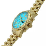 Buy Shop Michael Kors Lexington Chronograph Blue Dial Gold Steel Strap Watch For Women - MK7216 USA Online