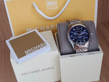 Buy Shop Michael Kors Lexington Chronograph Blue Dial Silver Steel Strap Watch for Men - MK8280 USA Online