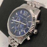 Buy Shop Michael Kors Lexington Chronograph Blue Dial Silver Steel Strap Watch for Men - MK8280 USA Online