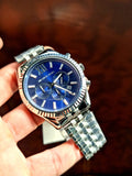 Buy Shop Michael Kors Lexington Chronograph Blue Dial Silver Steel Strap Watch for Men - MK8280 USA Online