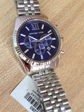 Buy Shop Michael Kors Lexington Chronograph Blue Dial Silver Steel Strap Watch for Men - MK8280 USA Online
