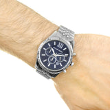 Buy Shop Michael Kors Lexington Chronograph Blue Dial Silver Steel Strap Watch for Men - MK8280 USA Online