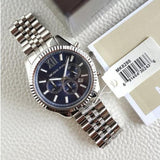 Buy Shop Michael Kors Lexington Chronograph Blue Dial Silver Steel Strap Watch for Men - MK8280 USA Online