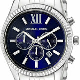 Buy Shop Michael Kors Lexington Chronograph Blue Dial Silver Steel Strap Watch for Men - MK8280 USA Online