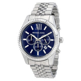 Buy Shop Michael Kors Lexington Chronograph Blue Dial Silver Steel Strap Watch for Men - MK8280 USA Online