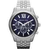 Buy Shop Michael Kors Lexington Chronograph Blue Dial Silver Steel Strap Watch for Men - MK8280 USA Online