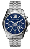Buy Shop Michael Kors Lexington Chronograph Blue Dial Silver Steel Strap Watch for Men - MK8280 USA Online