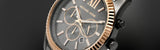 Buy Shop Michael Kors Lexington Chronograph Blue Dial Silver Steel Strap Watch For Men - MK8689 USA Online