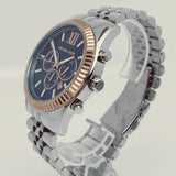 Buy Shop Michael Kors Lexington Chronograph Blue Dial Silver Steel Strap Watch For Men - MK8689 USA Online