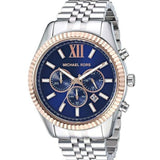 Buy Shop Michael Kors Lexington Chronograph Blue Dial Silver Steel Strap Watch For Men - MK8689 USA Online