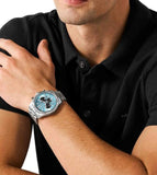 Buy Shop Michael Kors Lexington Chronograph Blue Dial Silver Steel Strap Watch for Men - MK9165 USA Online