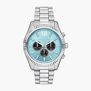 Buy Shop Michael Kors Lexington Chronograph Blue Dial Silver Steel Strap Watch for Men - MK9165 USA Online
