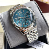 Buy Shop Michael Kors Lexington Chronograph Blue Dial Silver Steel Strap Watch For Women - MK5887 USA Online