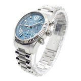 Buy Shop Michael Kors Lexington Chronograph Blue Dial Silver Steel Strap Watch For Women - MK5887 USA Online