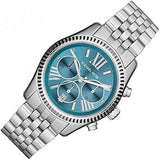 Buy Shop Michael Kors Lexington Chronograph Blue Dial Silver Steel Strap Watch For Women - MK5887 USA Online
