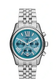 Buy Shop Michael Kors Lexington Chronograph Blue Dial Silver Steel Strap Watch For Women - MK5887 USA Online