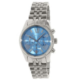 Buy Shop Michael Kors Lexington Chronograph Blue Dial Silver Steel Strap Watch For Women - MK5887 USA Online