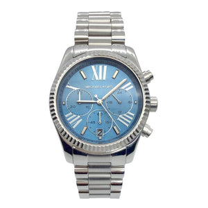 Buy Shop Michael Kors Lexington Chronograph Blue Dial Silver Steel Strap Watch For Women - MK5887 USA Online