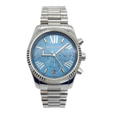 Buy Shop Michael Kors Lexington Chronograph Blue Dial Silver Steel Strap Watch For Women - MK5887 USA Online