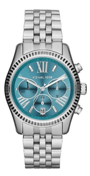 Buy Shop Michael Kors Lexington Chronograph Blue Dial Silver Steel Strap Watch For Women - MK5887 USA Online