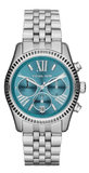 Buy Shop Michael Kors Lexington Chronograph Blue Dial Silver Steel Strap Watch For Women - MK5887 USA Online