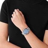 Buy Shop Michael Kors Lexington Chronograph Blue Dial Silver Steel Strap Watch For Women - MK7215 USA Online