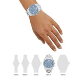 Buy Shop Michael Kors Lexington Chronograph Blue Dial Silver Steel Strap Watch For Women - MK7215 USA Online