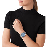 Buy Shop Michael Kors Lexington Chronograph Blue Dial Silver Steel Strap Watch For Women - MK7215 USA Online