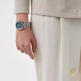 Buy Shop Michael Kors Lexington Chronograph Blue Dial Silver Steel Strap Watch For Women - MK7215 USA Online