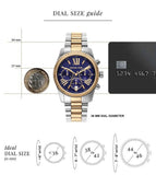 Buy Shop Michael Kors Lexington Chronograph Blue Dial Two Tone Steel Strap Watch For Women - MK7218 USA Online