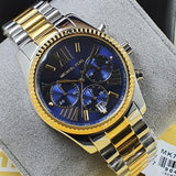 Buy Shop Michael Kors Lexington Chronograph Blue Dial Two Tone Steel Strap Watch For Women - MK7218 USA Online