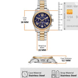 Buy Shop Michael Kors Lexington Chronograph Blue Dial Two Tone Steel Strap Watch For Women - MK7218 USA Online