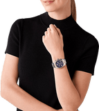 Buy Shop Michael Kors Lexington Chronograph Blue Dial Two Tone Steel Strap Watch For Women - MK7218 USA Online