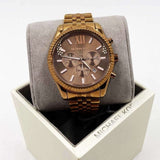Buy Shop Michael Kors Lexington Chronograph Brown Dial Brown Steel Strap Watch For Men - MK8522 USA Online