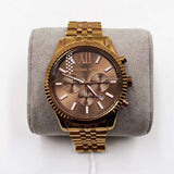 Buy Shop Michael Kors Lexington Chronograph Brown Dial Brown Steel Strap Watch For Men - MK8522 USA Online