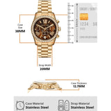 Buy Shop Michael Kors Lexington Chronograph Brown Dial Gold Steel Strap Watch For Women - MK7276 USA Online