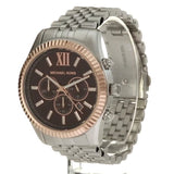 Buy Shop Michael Kors Lexington Chronograph Brown Dial Silver Steel Strap Watch For Men - MK8732 USA Online