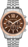 Buy Shop Michael Kors Lexington Chronograph Brown Dial Silver Steel Strap Watch For Men - MK8732 USA Online