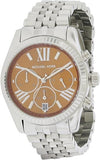 Buy Shop Michael Kors Lexington Chronograph Brown Dial Silver Steel Strap Watch For Women - MK6221 USA Online