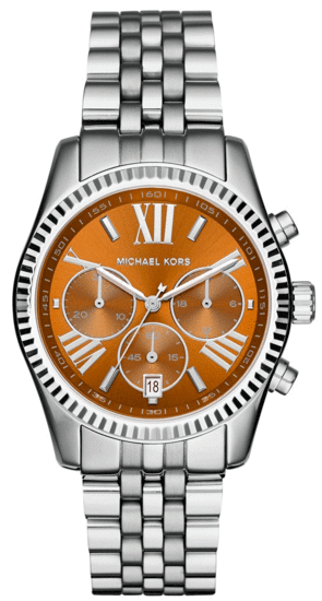 Buy Shop Michael Kors Lexington Chronograph Brown Dial Silver Steel Strap Watch For Women - MK6221 USA Online