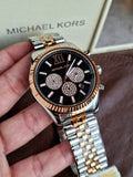 Buy Shop Michael Kors Lexington Chronograph Crystals Black Dial Two Tone Steel Strap Watch for Men - MK8714 USA Online